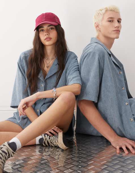 Reclaimed Vintage unisex cord shirt in blue 