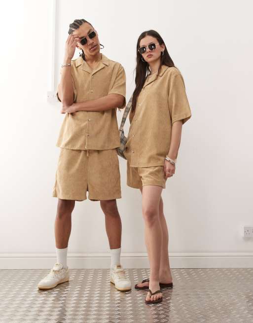 Reclaimed Vintage unisex cord shirt in neutral , 3 of 4