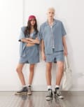 [Reclaimed Vintage] Reclaimed Vintage unisex cord shorts in blue M blue