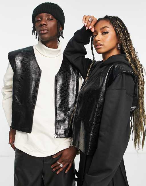 Asos reclaimed vintage leather jacket top