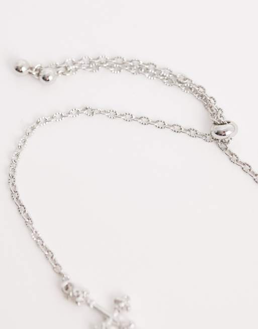 Reclaimed Vintage unisex cross chain bracelet in silver, 3 of 3