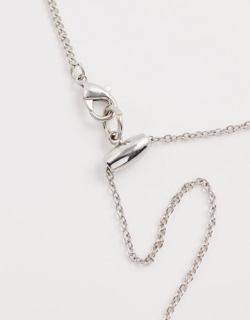 Reclaimed Vintage unisex cross charm necklace in silver, 3 of 4
