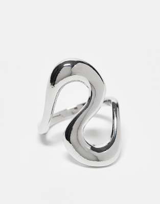 unisex curve ring in silver