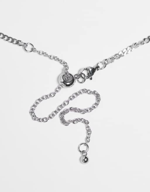 Reclaimed Vintage unisex devil pendant necklace in stainless steel, 4 of 4
