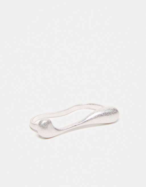 Reclaimed Vintage – Unisex-Doppelring in polierter Silberoptik