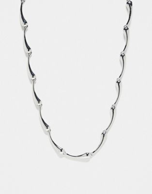 Reclaimed Vintage Unisex Droplet Neck Chain In Silver