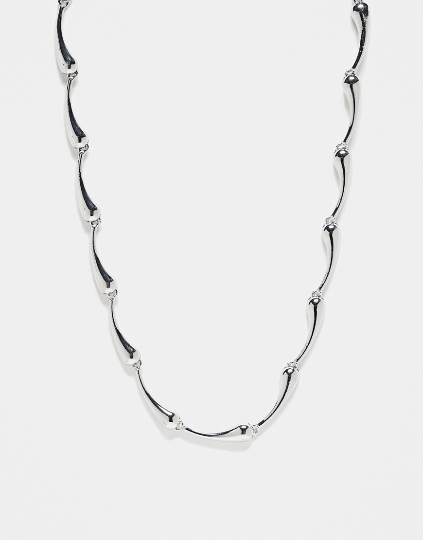 Reclaimed Vintage unisex droplet neck chain in silver
