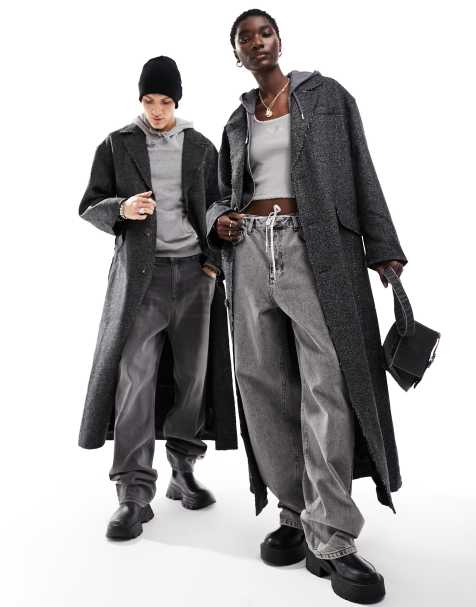 Reclaimed Vintage – Unisex-Duster-Mantel in Grau, Oversize-Passform - view 1