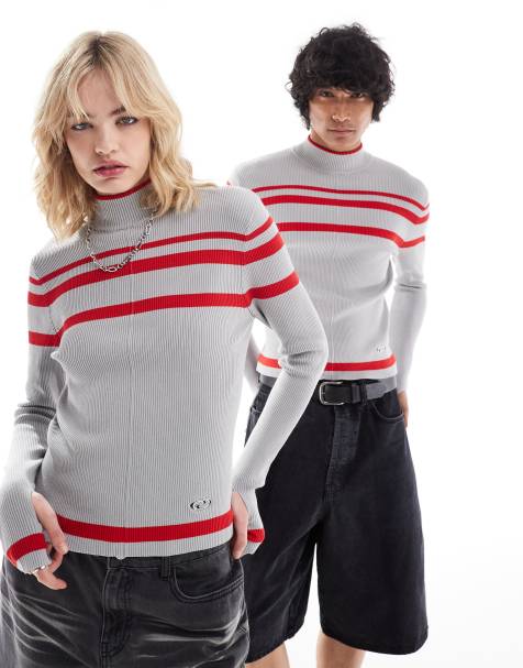 Reclaimed Vintage Unisex – Dzianinowy top w czerwone paski - view 1
