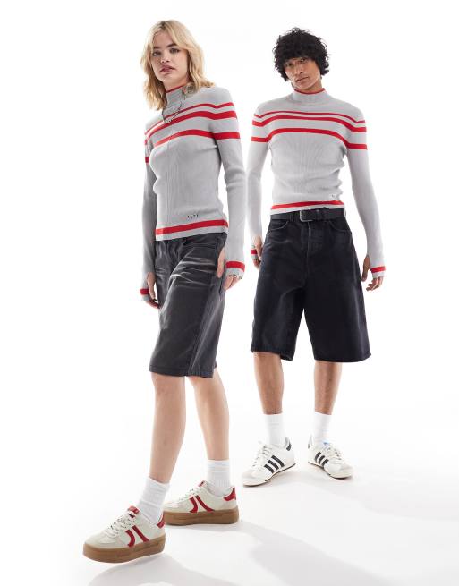 Reclaimed Vintage Unisex – Dzianinowy top w czerwone paski, 2 z 4