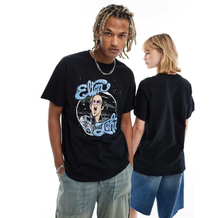 Reclaimed Vintage unisex Elton John licensed T-shirt in