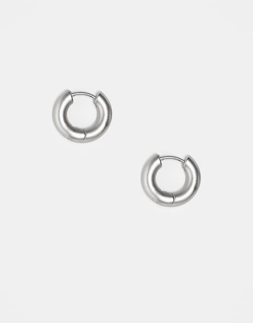 Reclaimed Vintage – Unisex – Everyday – Silverfärgade, matta creoler