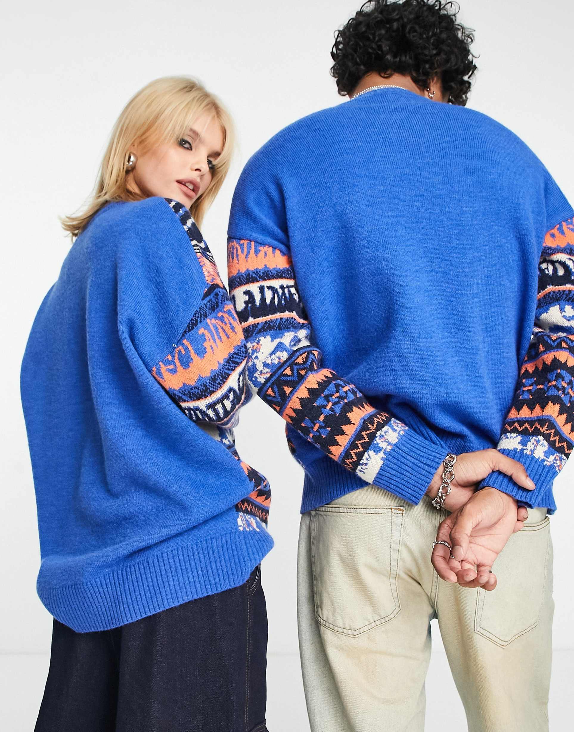 Reclaimed Vintage unisex fairisle jumper view 3