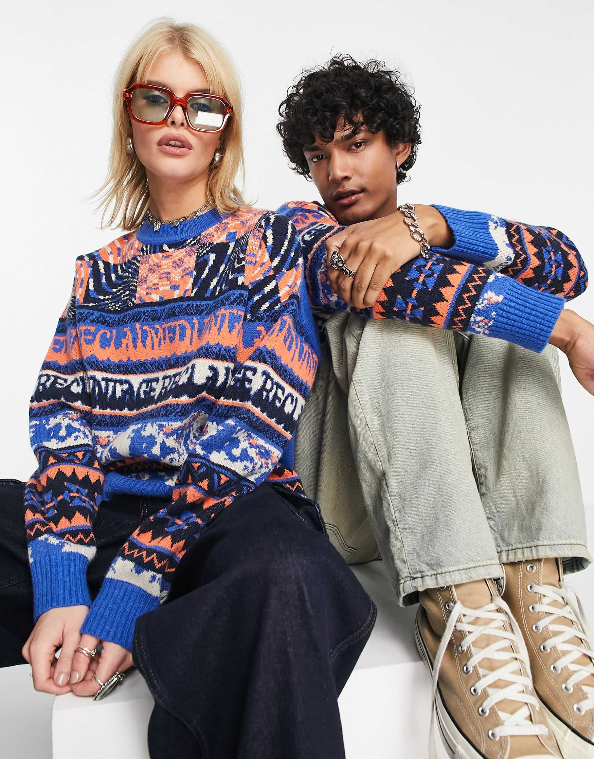Reclaimed Vintage unisex fairisle jumper view 4