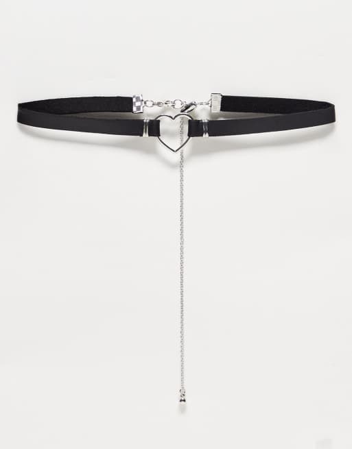 Leather 2024 heart choker