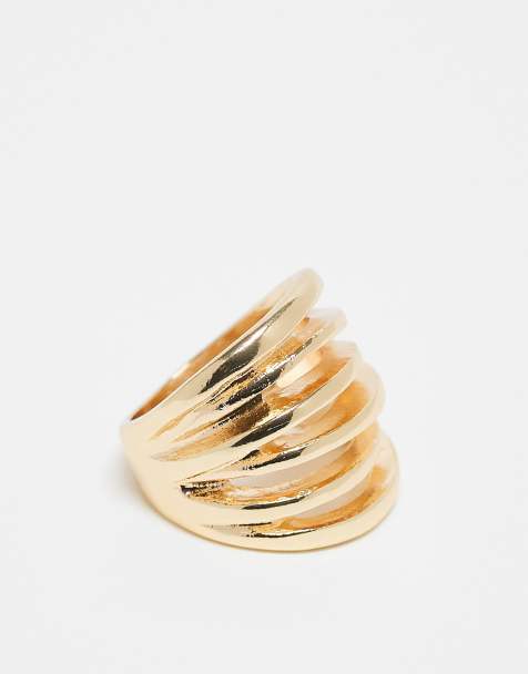 Reclaimed Vintage unisex faux stacked ring in gold - view 1