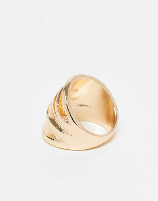 Reclaimed Vintage unisex faux stacked ring in gold, 3 of 3