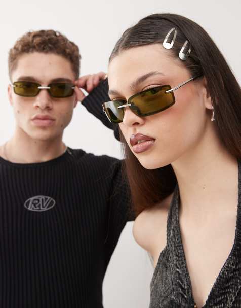 Reclaimed Vintage unisex festival wire wrap sunglasses in green - view 1