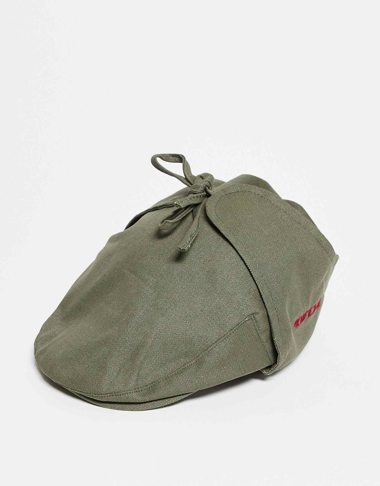 Восстановленная винтажная плоская кепка унисекс с фирменным знаком цвета промытого зеленого хаки