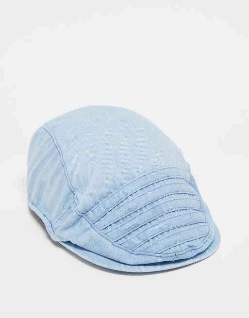 Reclaimed Vintage unisex flat cap with seamed detail in denim