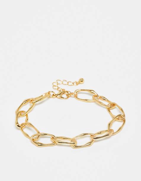 Reclaimed Vintage unisex gold chain bracelet - view 1