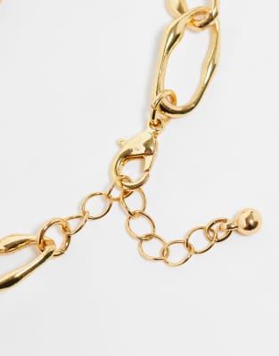 Reclaimed Vintage Unisex Gold Chain Bracelet In Gold