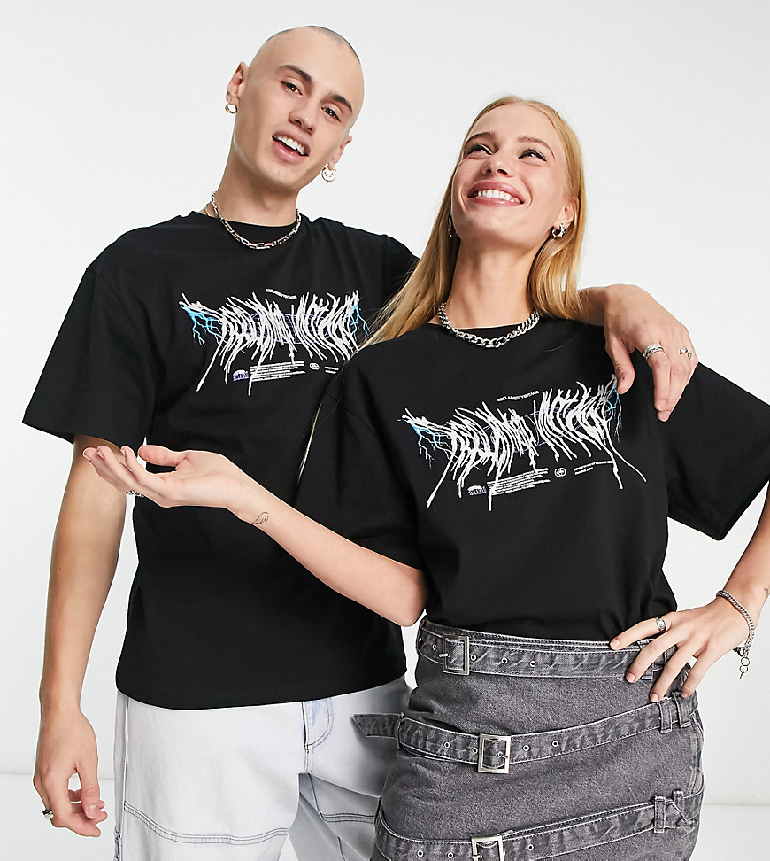 Reclaimed Vintage unisex gothic logo band t-shirt in black