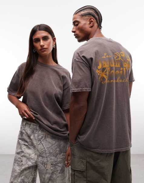 Reclaimed Vintage unisex graphic tee in chocoladebruin - view 1