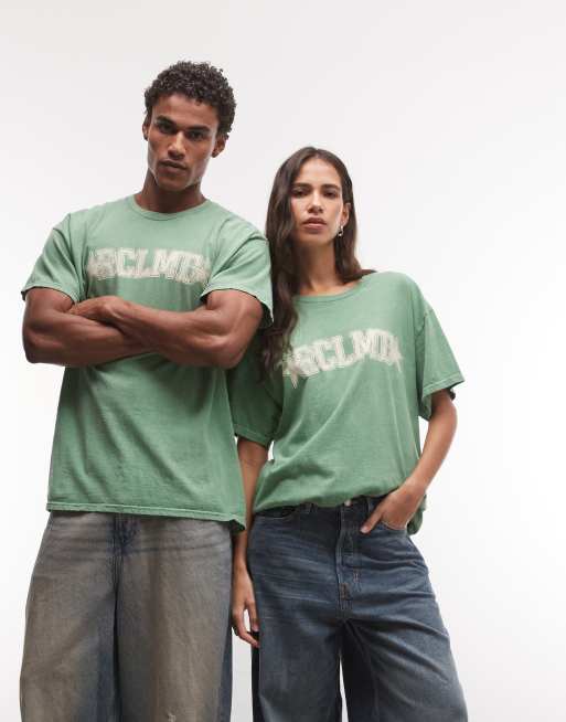 Reclaimed Vintage unisex graphic tee in groen, 1 van 4