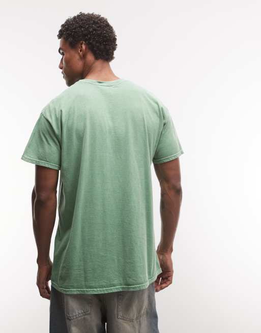 Reclaimed Vintage unisex graphic tee in groen, 3 van 4