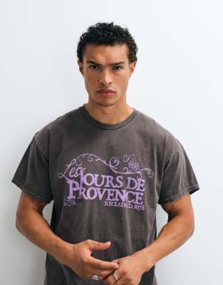 Reclaimed Vintage Unisex Graphic Tee With Summer Print In Brown