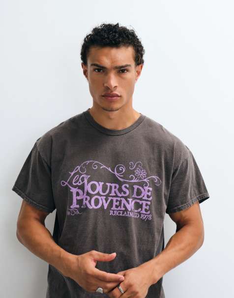 Reclaimed Vintage Unisex graphic tee with summer print in chocolate - view 1