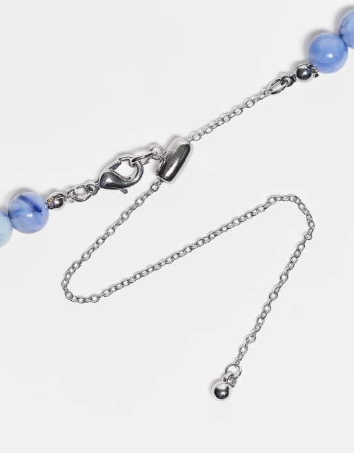 Reclaimed Vintage – Unisex – Gröna och blå halsband med pärlor, 2-pack, 2 av 3