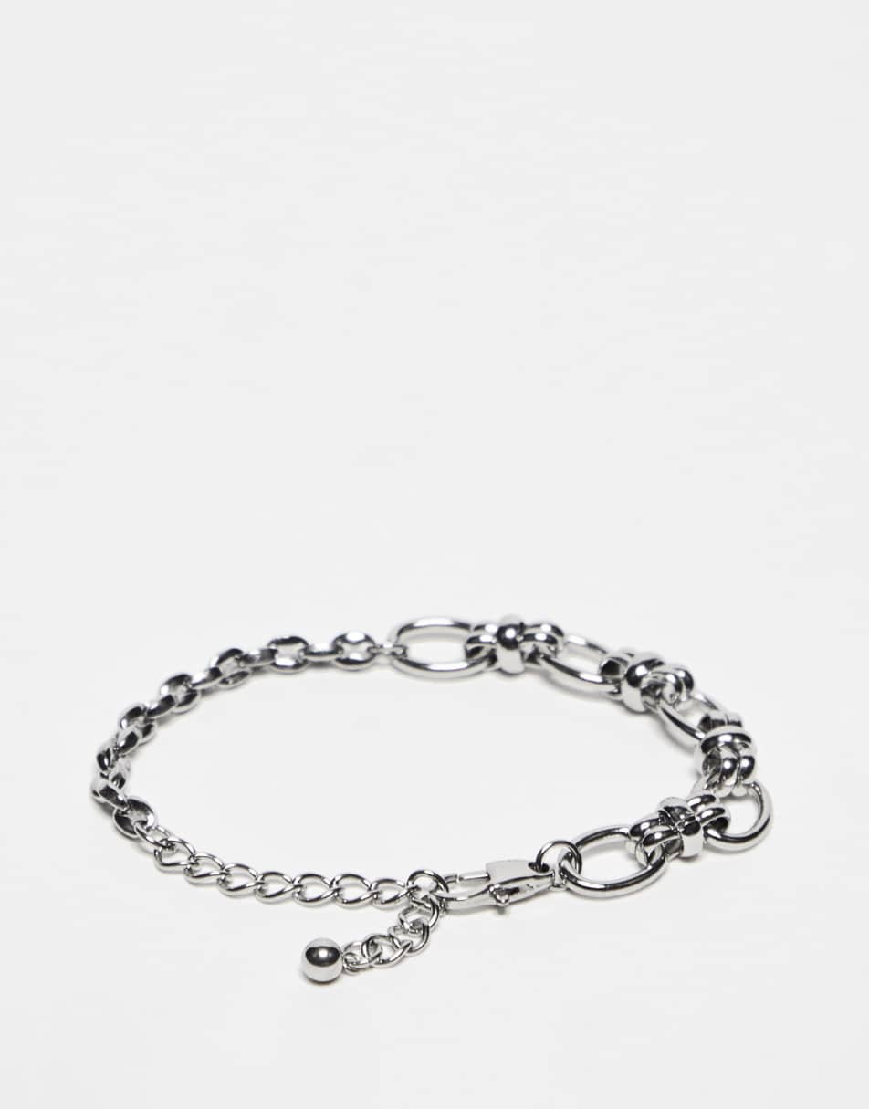 Reclaimed Vintage unisex grunge mash up bracelet in stainless steel 1
