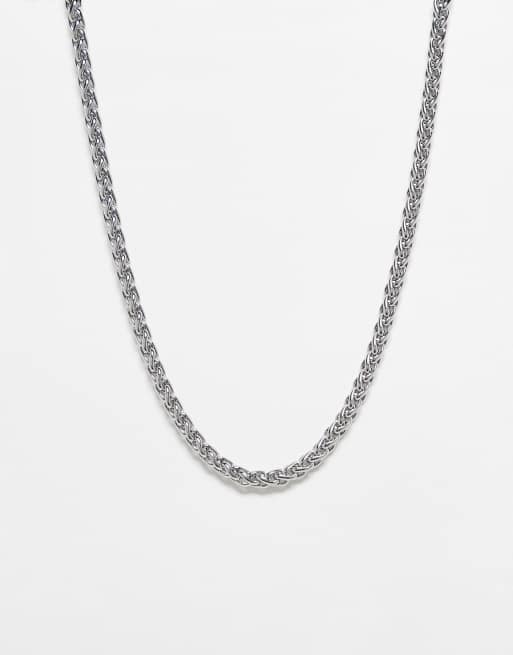 Reclaimed Vintage – Unisex-Halskette aus Edelstahl in Silber