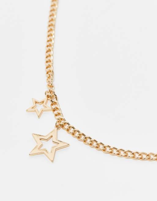Reclaimed Vintage – Unisex-Halskette in Gold mit Sternanhängern, 3 von 3