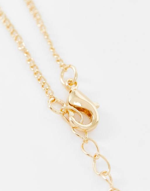 Reclaimed Vintage – Unisex – Halskette in Gold-Optik mit Christopherus-Anhänger, 3 von 4