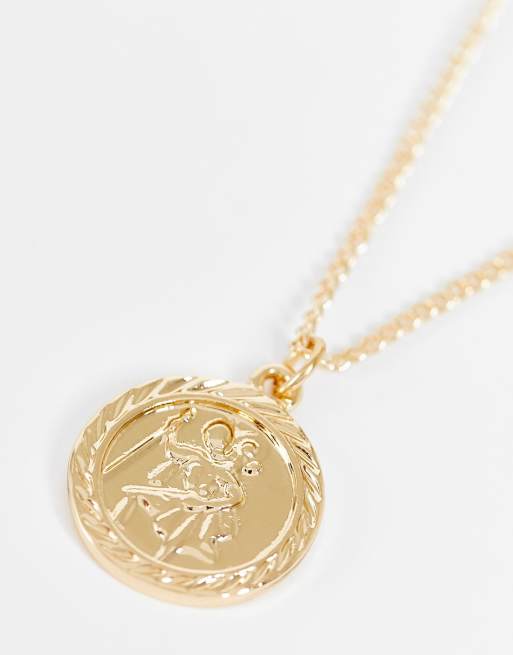Reclaimed Vintage – Unisex – Halskette in Gold-Optik mit Christopherus-Anhänger, 4 von 4