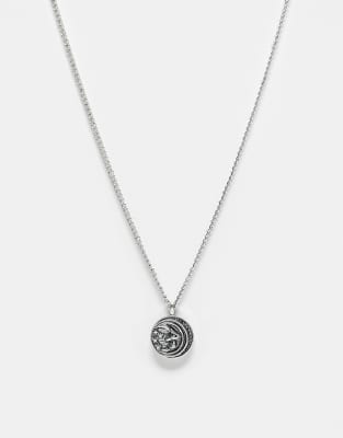 Reclaimed Vintage - Unisex-Halskette in Silber mit Anhänger