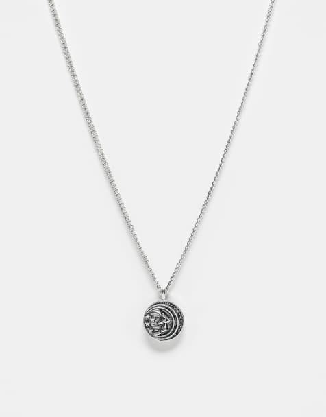 Reclaimed Vintage – Unisex-Halskette in Silber mit Anhänger - view 1