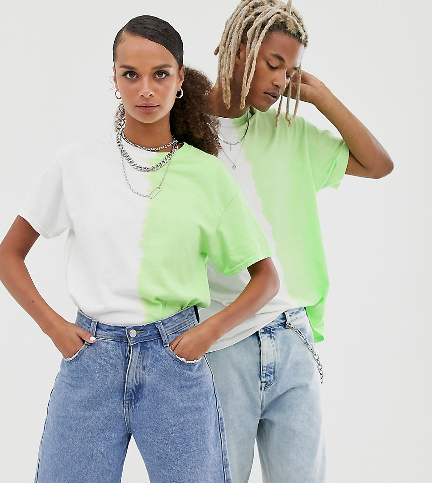 Reclaimed Vintage – Unisex – Halvfärgad t-shirt-Grön