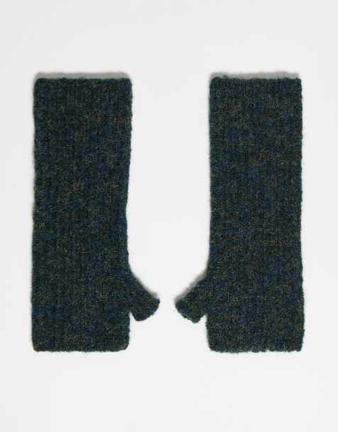 Reclaimed Vintage unisex handwarmers with branding in teal - view 1