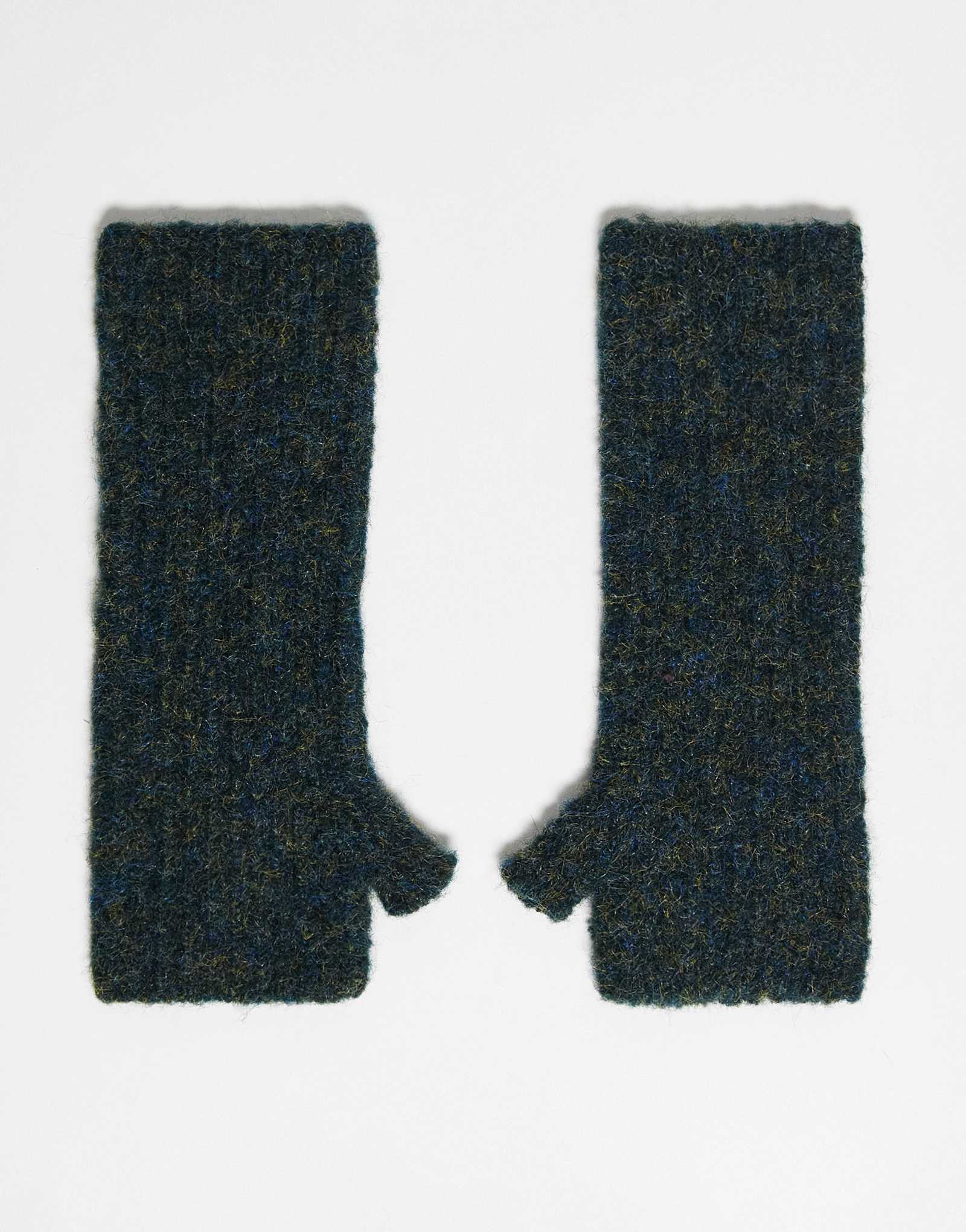 Восстановленные винтажные мужские грелки для рук с фирменным рисунком в бирюзовом цвете