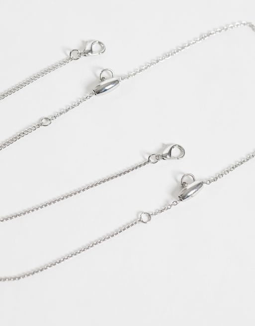 Reclaimed Vintage unisex hangerketting met groene steen, 4 van 4