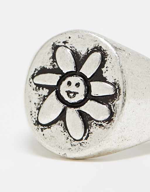 Reclaimed Vintage unisex happy sun pendant ring, 2 of 4