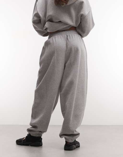 Reclaimed Vintage unisex heavyweight barrel leg jogger in grey marl, 3 of 4