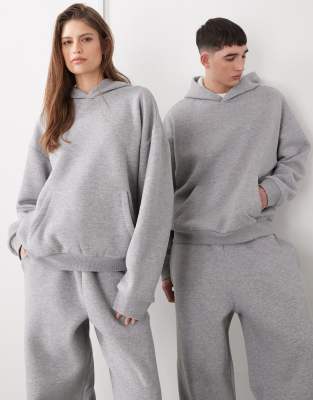 Reclaimed Vintage Unisex Heavyweight Boxy Hoodie In Gray