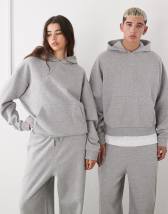 Sister Jane unisex lace trim hoodie in grey | ASOS