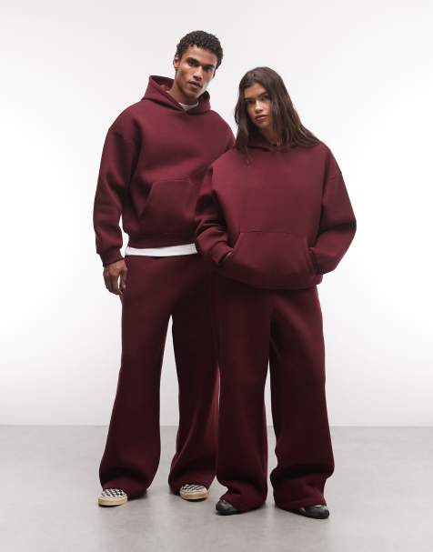 Reclaimed Vintage unisex heavyweight boxy set in plum - view 1
