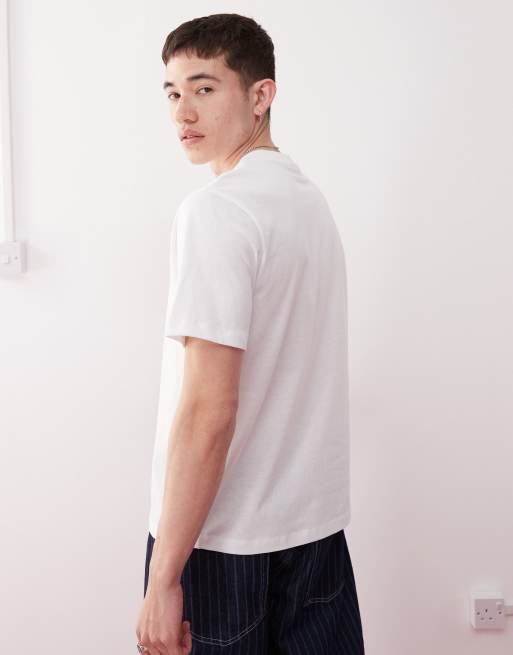 Reclaimed Vintage unisex heavyweight boxy short sleeve t-shirt in white, 3 of 4